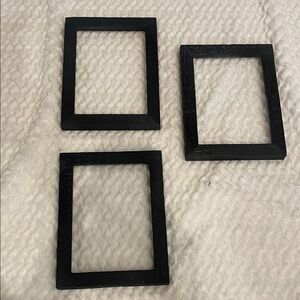 Set of Three Black Picture Frames 9x7